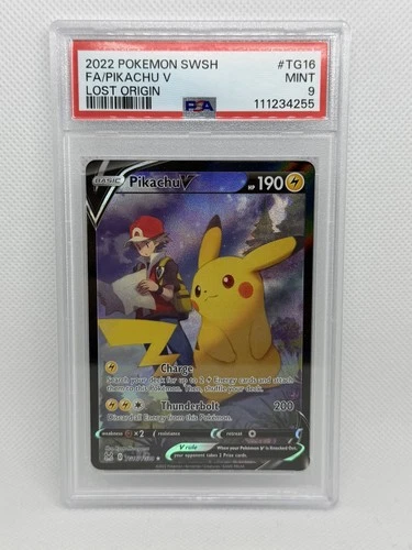 PSA 9 Pokemon PIkachu V 2022 Ultra Rare SWSH Lost Origin TG16/TG30