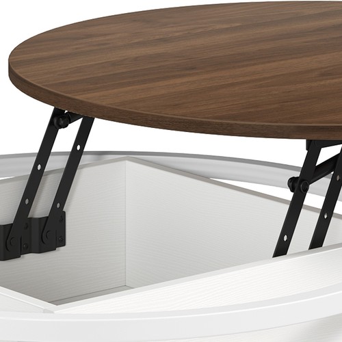 Rund Couchtisch mit Hebeplatte Beistelltisch Wohnzimmertisch Sofatisch - Bild 7 von 8