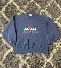 Vintage 90s American Athletic Sweatshirt Adult XXL Jerzees USA Made Blue Crew