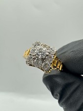 18ct Square Chequerboard Diamond Cluster Ring