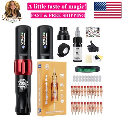 Atom2 Cordless Tattoo Gun Kit - Lightweight & Silent Rotary Tattoo Machine Gu...