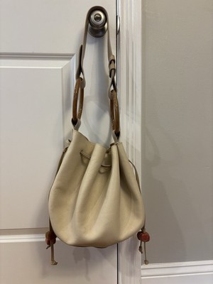 Ulla Johnson Piera Hobo Bag Bone White Cream Leather Purse Beaded Strap