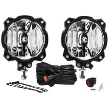Kc Hilites 91305 2 White Led Round 6 Off Road Lights Pair Kit Wide Aluminum