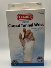 Leader Deluxe Carpal Tunnel Wrist Support, Medium/Left - White