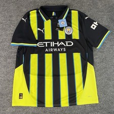 Puma Manchester City Phil Foden 2024 25 Away Mens XL Yellow Navy Jersey NWT