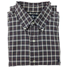 Vintage 90s Polo Ralph Lauren Mens Check Short Sleeve Smart Casual Shirt Size L