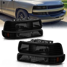 Smoke Headlights Bumper Lights For 99-02 Silverado 00-06 Suburban 1500 2500