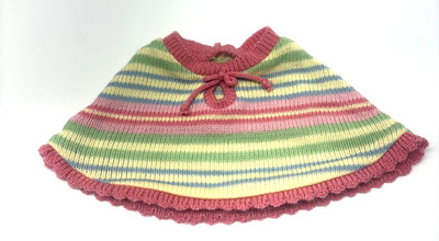 Bitty Baby American Girl Knit Poncho 2011 Pastel Striped Cape