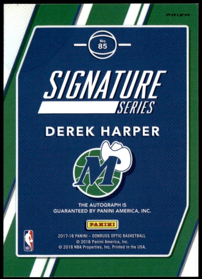 2017-18 Donruss Optic #85 Derek Harper Signature Series Holo E1 - Image 2 of 2