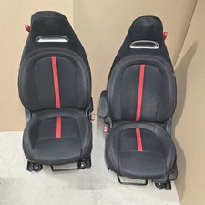 Fiat 500 Abarth Red Black Front Rear Seats Set Cloth Buckets Bench Oem