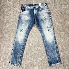 PRPS Goods Fit Distressed Jeans Men’s Size 34x32 Indigo Blue Relaxed Tapered Leg