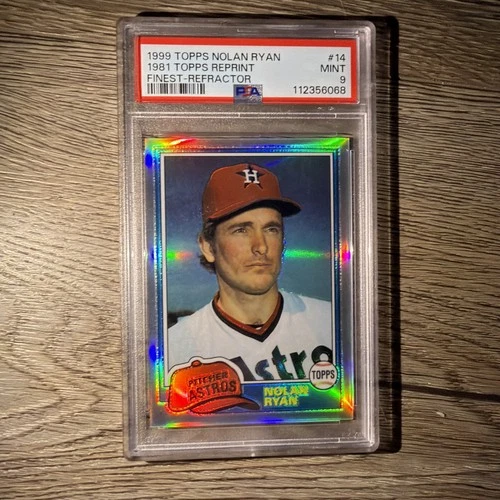 1999 Topps Nolan Ryan Reprints Nolan Ryan #14 Refractor Finest 1981 Topps PSA 9