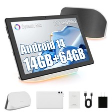 AEEZO 10.1 Inch Tablet 14GB RAM 64GB ROM with Audio Speaker Base, Octa-Core Tab