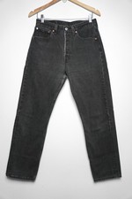 Vintage Women's LEVI'S 501 Black Denim Jeans 31X30 30X29 Actual Made in USA