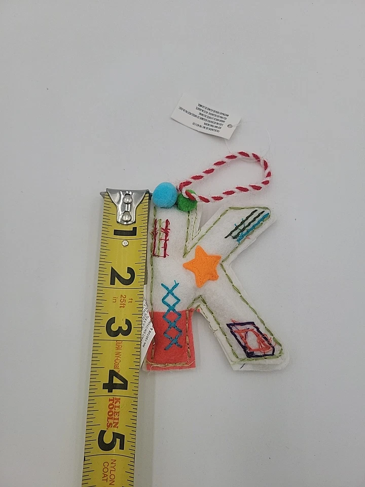 Avon Alfabeto Navidad Adornos Letra "K" Fieltro Lana Bordado Foto 3 de 4