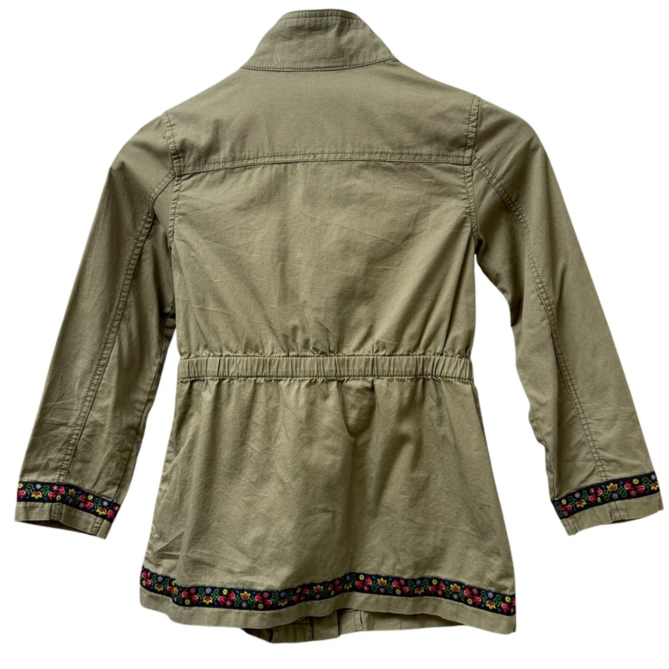 Chaqueta HANNA DIFFERENTSON Niñas Talla 8 Verde Oliva Utilidad Abrigo Ligero Algodón Niños Foto 4 de 4