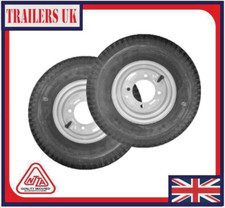 A pair 400x8 inch 4.80 / 4.00 x 8 trailer wheels with 115mm PCD - Erde / Daxara