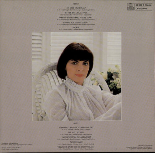 Mireille Mathieu - Die Liebe Einer Frau (LP, Album, Club) (Near Mint (NM or M-)) - Picture 2 of 4
