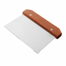 Tagliapasta Raschietto Spatola Rettangolare Acciaio Inox Con Manico Legno dfh