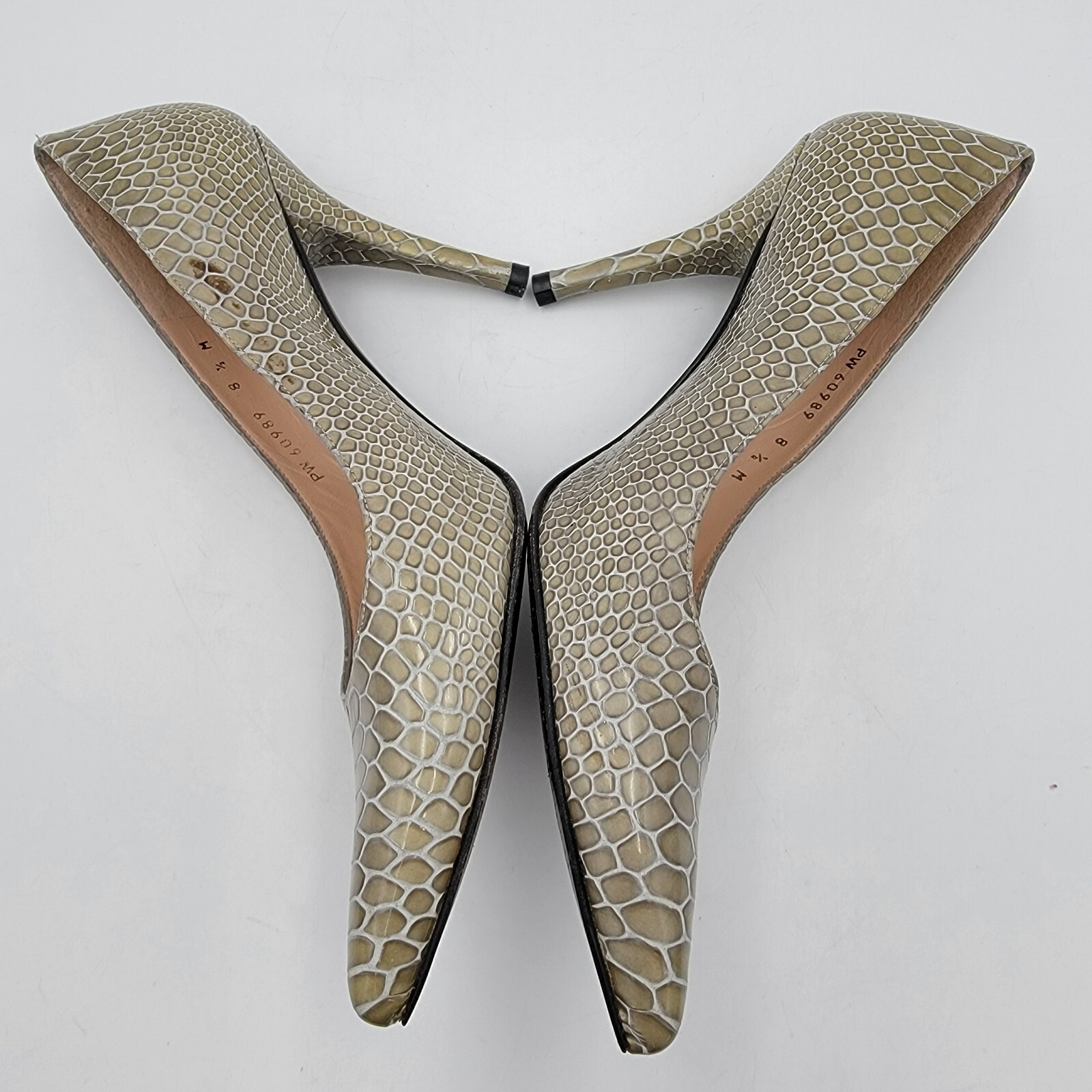 Stuart Weitzman Fever Pumps 8.5 Python Embossed P… - image 6