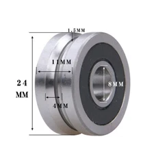 Metal Pulley U/V Groove Sealed Ball Bearing Track Wheel Wire Rope Guide Pulley