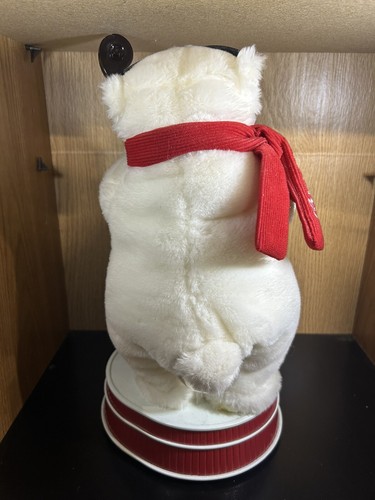 15" Tall Coca Cola Animated Jazz Polar Bear Jingle Bells Playing the Bass Works - Picture 5 of 12
