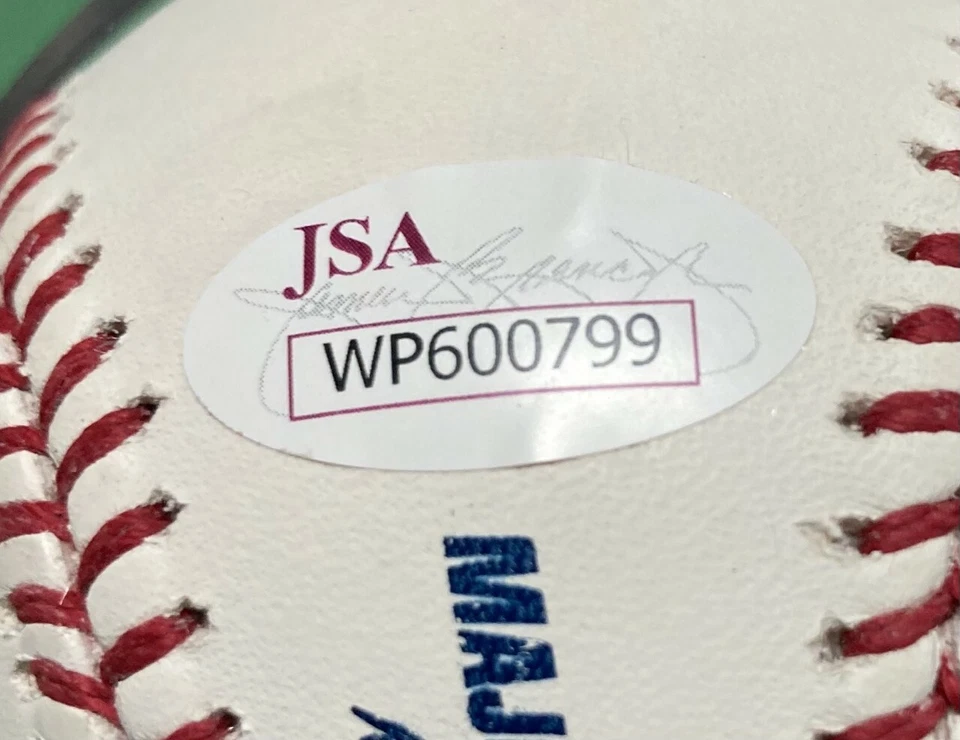 RYON HEALY 签名 RAWLINGS OML 棒球(MANFRED)带 JSA/ONYX COA - MARINERS — 第 4/4 张图片