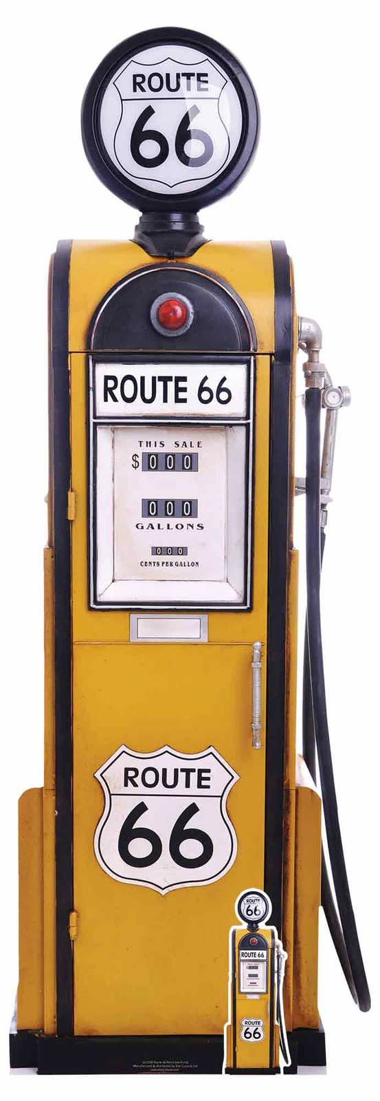 Route 66 Gas Pump Cardboard Cutout with FREE Mini - Iconic USA American Theme