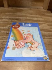 Vintage 1983 Cheer Bear Rainbow Care Bears Craft Master Frame-Tray Puzzle