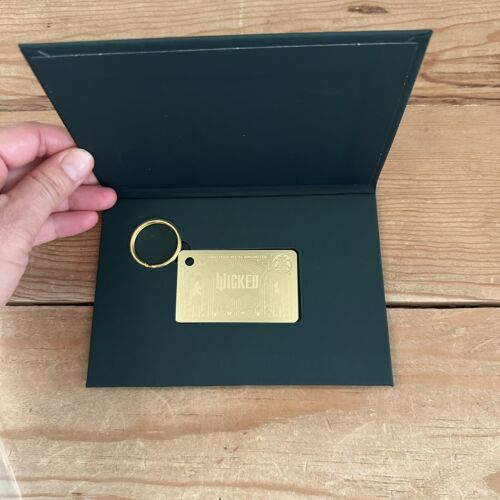 Starbucks Limited Edition WICKED Gold Metal Gift Card Keychain New & Loaded $50 - Picture 2 of 5