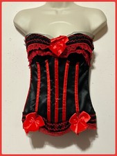 Lingerie Corset Black Red - Woman SIZE Medium Underwire Cups VALENTINES DAY