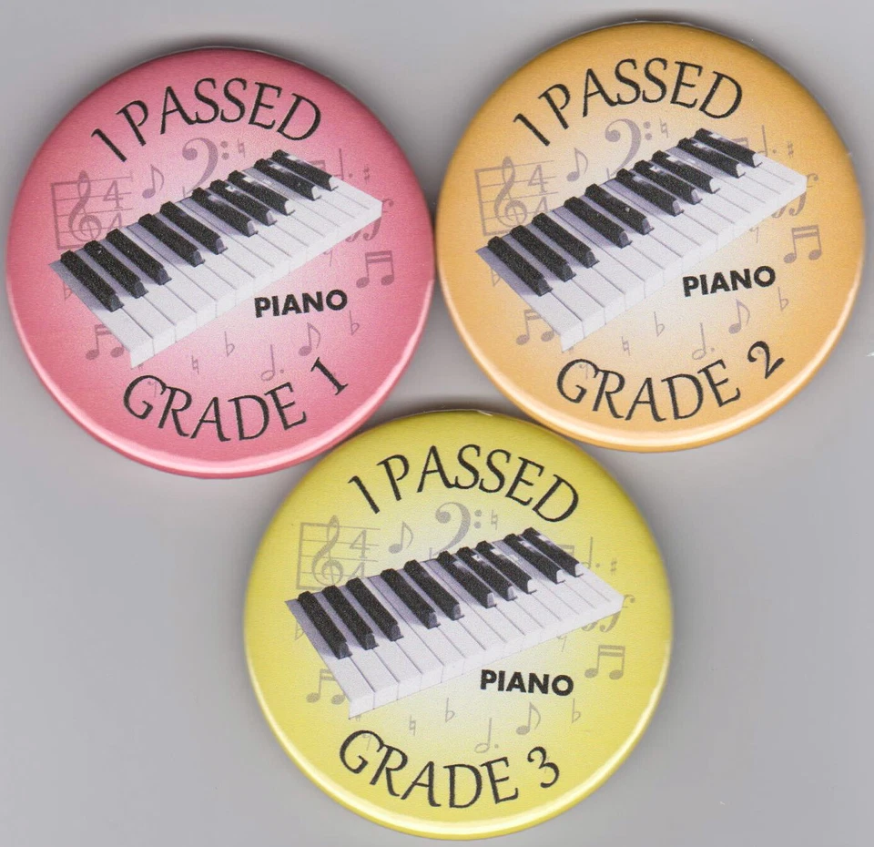 Ich habe meine Klavierprüfung bestanden! Keyboard Musik Erfolgsabzeichen, Klasse 1 bis 8 verfügbar