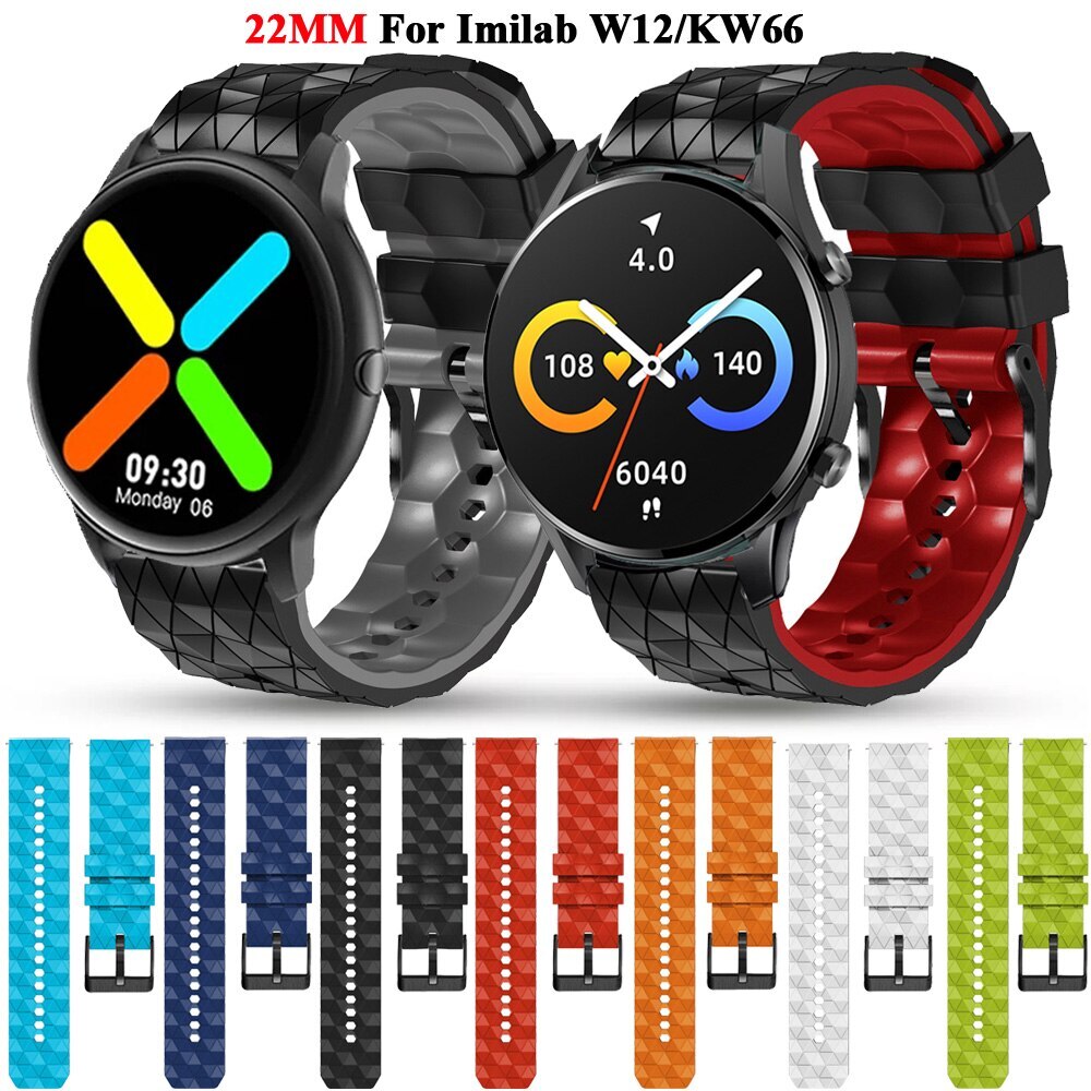 Sport Silicone Strap For Xiaomi Imilab W12 KW66 Watch LEMFO K22