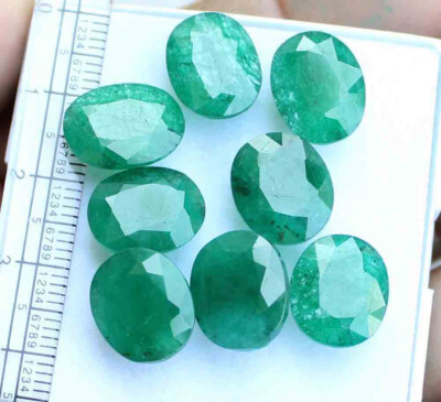 47.90 Ct Natural Oval Cut Brazilian Green Emerald Loose Gemstone Lot