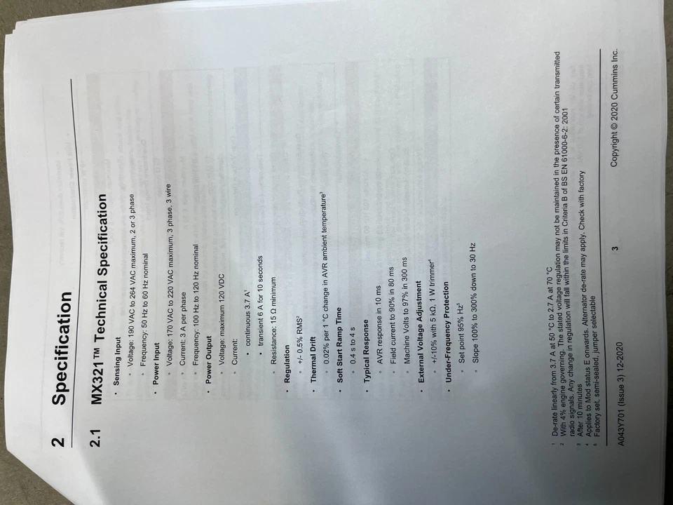MX321 AUTOMATIC VOLTAGE REGULATOR E000-23215 - Image 3 of 4