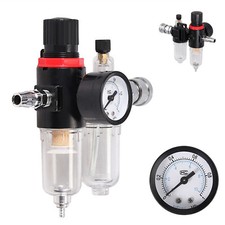 1/4" Pneumatic Air Filter Regulator Moisture Water Trap Filter Compressors UK