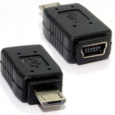 2 Pack new USB micro b male to USB mini 5pin female mp4 convert adapter