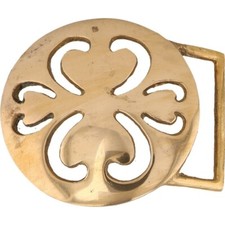 Brass Abstract Brutalist Flower Floral Hippie Cowgirl 1970s Vintage Belt Buckle