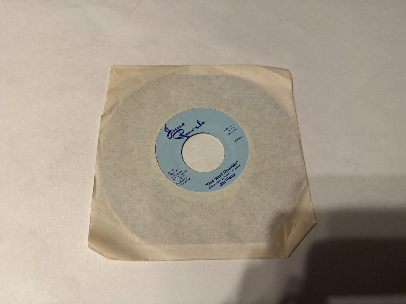 jim pierce 45 one small mountain-june records promo