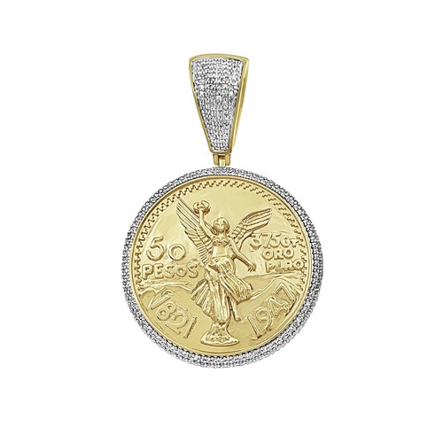 KY9 JM St Christopher Coin Necklace Pendant Chain Gold Color/FF