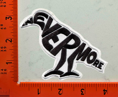 The Raven Nevermore Edgar Allan Poe Goth Embroidered Iron-On Patch   Literary Pa