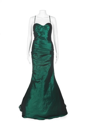 Noche Baile Vestido Maxi Vestido Brillo Verde Pequeño Sirena tren gala Sexy  4 largo | eBay