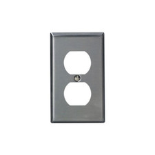 Leviton 84003-40, Stainless Steel,  1-Gang, Duplex Receptacle Wallplate, 1 pc