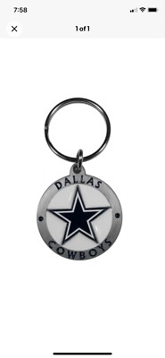 Dallas Cowboys 3-D Logo Metal Key Chain NFL Football (Round)