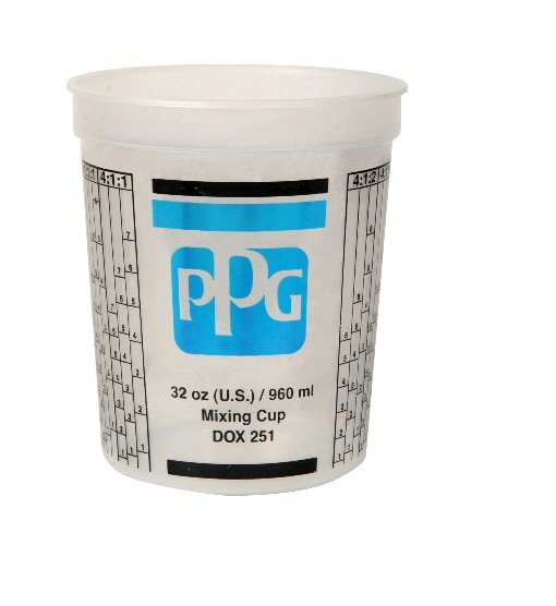 PPG DOX 251 1 Quart 32oz Plastic Paint Mixing Cups - Qty-100 Ea