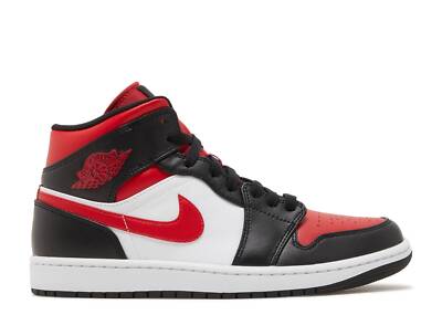 Men's Nike Air Jordan Retro 1 Mid 'Bred Toe' 554724 079 | eBay
