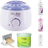 Depilatory Wax Heater Kit Strips Spatulas Pre & After Care Lotion Tea Tree Wax Depilatory Wax Heater Kit Strips Spatulas Pre & After Care Lotion Tea Tree Wax