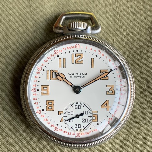 1945 Waltham ORD DEPT Grade No 1617 US Military WWII Luminous Dial Pocket Watch