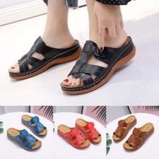 Damen Sandalen Orthopädische Pantoletten Sommer Flach Hausschuhe Bequem Schuhe