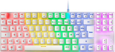 Mars Gaming MK80 Weiß, Mechanische Gaming Tastatur TKL FRGB, Fr Layout